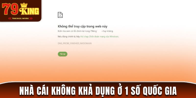 Nhà cái không khả dụng ở 1 số quốc gia